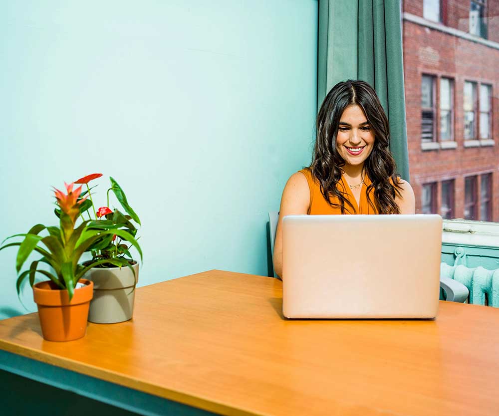 woman on computer